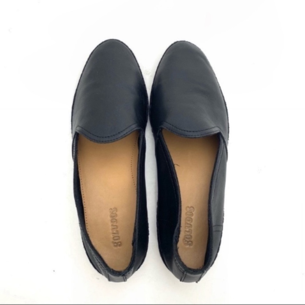 Soludos Venetian Soft Leather Convertible Flat Loafers in Black Size 8 - Picture 9 of 13